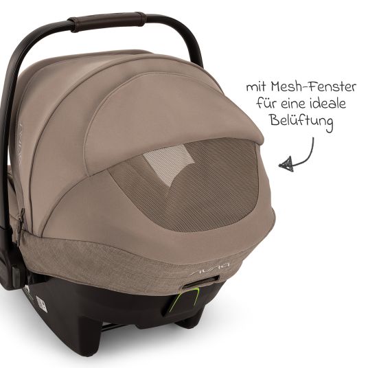 Nuna Babyschale PIPA next i-Size ab Geburt bis 13 kg (40 cm - 83 cm) inkl. Sitzverkleinerer, Sonnenverdeck mit Dream Drape nur 2,8 kg - Cedar