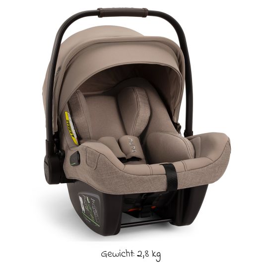 Nuna PIPA next i-Size seggiolino auto per neonati dalla nascita fino a 13 kg (40 cm - 83 cm) incluso riduttore di seduta, capottina con Dream Drape a soli 2,8 kg - Cedar