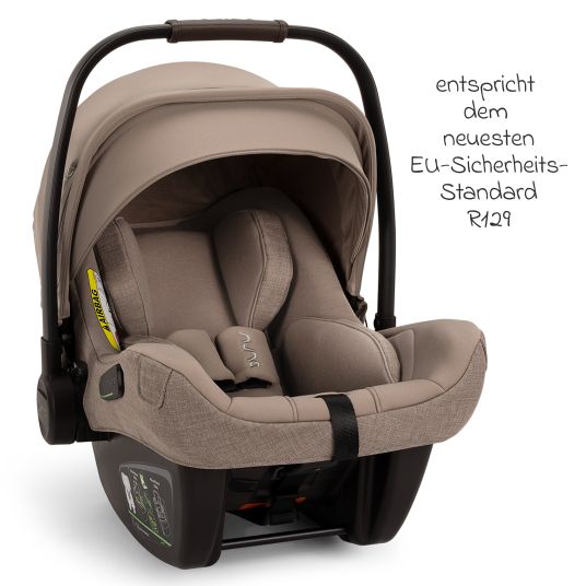 Nuna Babyschale PIPA next i-Size ab Geburt bis 13 kg (40 cm - 83 cm) inkl. Sitzverkleinerer, Sonnenverdeck mit Dream Drape nur 2,8 kg - Cedar