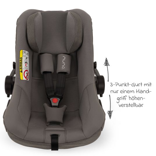 Nuna Babyschale PIPA next i-Size ab Geburt bis 13 kg (40 cm - 83 cm) inkl. Sitzverkleinerer, Sonnenverdeck mit Dream Drape nur 2,8 kg - Granite