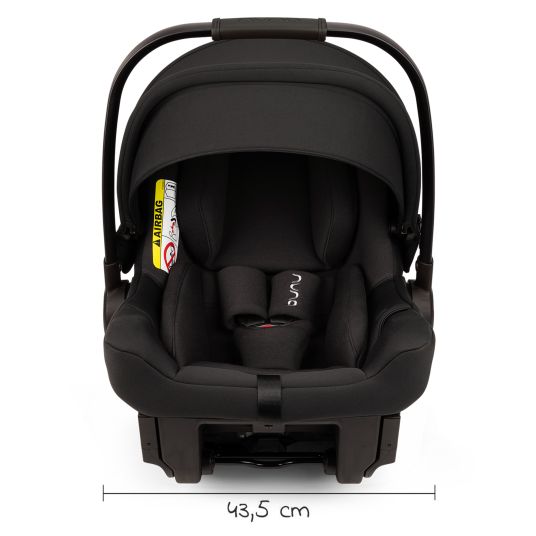 Nuna Babyschale PIPA urbn R 129 ab Geburt bis 13 kg (40 cm - 75 cm) mit Isofix inkl. Sitzverkleinerer & Sonnenverdeck nur 3,3 kg - Caviar