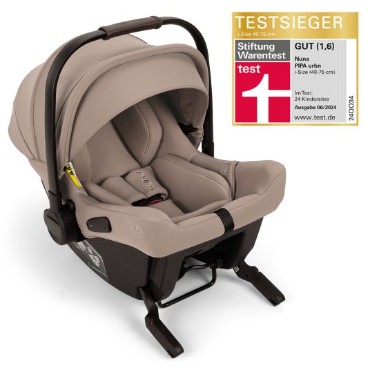 Nuna Babyschale PIPA urbn R 129 ab Geburt bis 13 kg (40 cm - 75 cm) mit Isofix inkl. Sitzverkleinerer & Sonnenverdeck nur 3,3 kg - Cedar