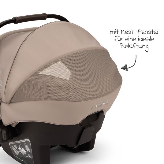 Nuna Babyschale PIPA urbn R 129 ab Geburt bis 13 kg (40 cm - 75 cm) mit Isofix inkl. Sitzverkleinerer & Sonnenverdeck nur 3,3 kg - Cedar