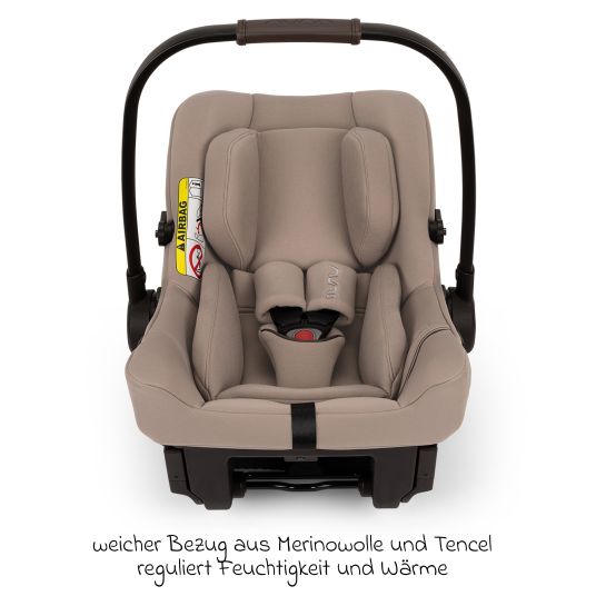 Nuna PIPA urban R 129 seggiolino auto per bambini dalla nascita fino a 13 kg (40 cm - 75 cm) con Isofix incluso riduttore di seduta e capottina solo 3,3 kg - Cedar