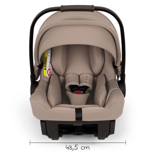 Nuna Infant car seat PIPA urban R 129 from birth to 13 kg (40 cm - 75 cm) with Isofix incl. seat reducer & sun canopy only 3.3 kg - Cedar