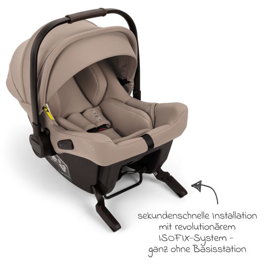 Nuna Babyschale PIPA urbn R 129 ab Geburt bis 13 kg (40 cm - 75 cm) mit Isofix inkl. Sitzverkleinerer & Sonnenverdeck nur 3,3 kg - Cedar