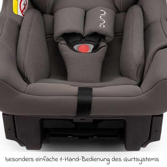 Nuna Babyschale PIPA urbn R 129 ab Geburt bis 13 kg (40 cm - 75 cm) mit Isofix inkl. Sitzverkleinerer & Sonnenverdeck nur 3,3 kg - Granite