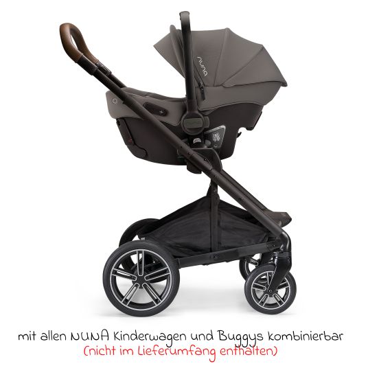 Nuna Infant car seat PIPA urban R 129 from birth to 13 kg (40 cm - 75 cm) with Isofix incl. seat reducer & sun canopy only 3.3 kg - Granite