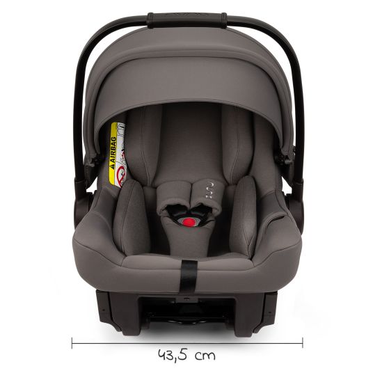 Nuna Infant car seat PIPA urban R 129 from birth to 13 kg (40 cm - 75 cm) with Isofix incl. seat reducer & sun canopy only 3.3 kg - Granite