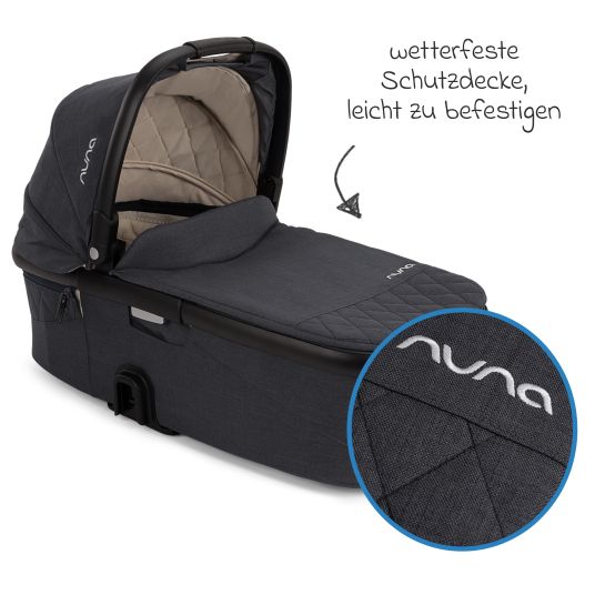Nuna DEMI Grow carrycot with mesh window for Demi Grow baby carriage incl. mattress & raincover - Ocean