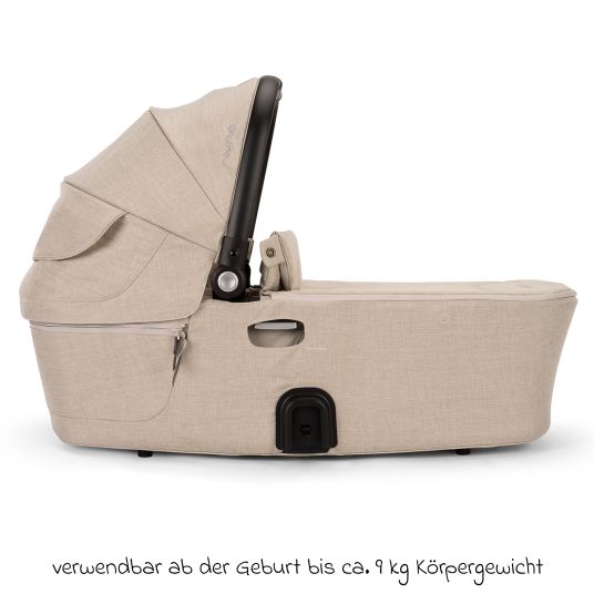 Nuna Babywanne DEMI next faltbar ab Geburt bis 9 Monate mit Sichtschutz, Belüftungsfenster inkl. Matratze & Regenschutz - Biscotti