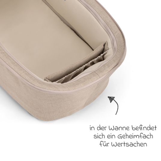 Nuna Babywanne DEMI next faltbar ab Geburt bis 9 Monate mit Sichtschutz, Belüftungsfenster inkl. Matratze & Regenschutz - Biscotti