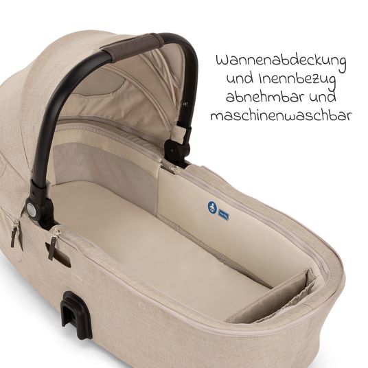 Nuna Babywanne DEMI next faltbar ab Geburt bis 9 Monate mit Sichtschutz, Belüftungsfenster inkl. Matratze & Regenschutz - Biscotti