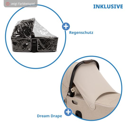 Nuna DEMI next navicella pieghevole dalla nascita a 9 mesi con zanzariera, finestra di ventilazione, materasso e parapioggia inclusi - Biscotti