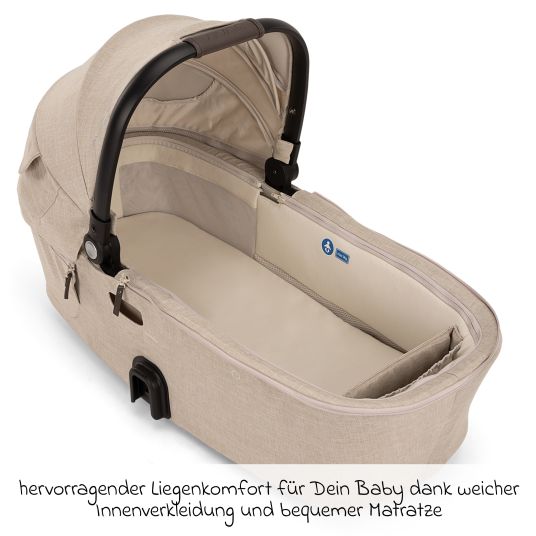 Nuna Babywanne DEMI next faltbar ab Geburt bis 9 Monate mit Sichtschutz, Belüftungsfenster inkl. Matratze & Regenschutz - Biscotti