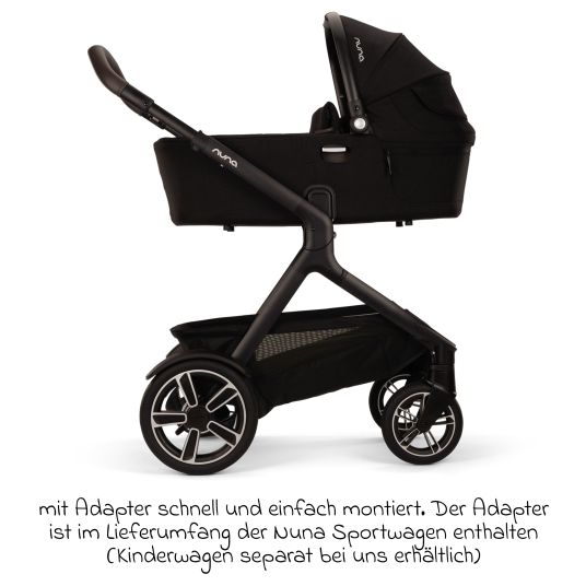 Nuna Babywanne DEMI next faltbar ab Geburt bis 9 Monate mit Sichtschutz, Belüftungsfenster inkl. Matratze & Regenschutz - Caviar