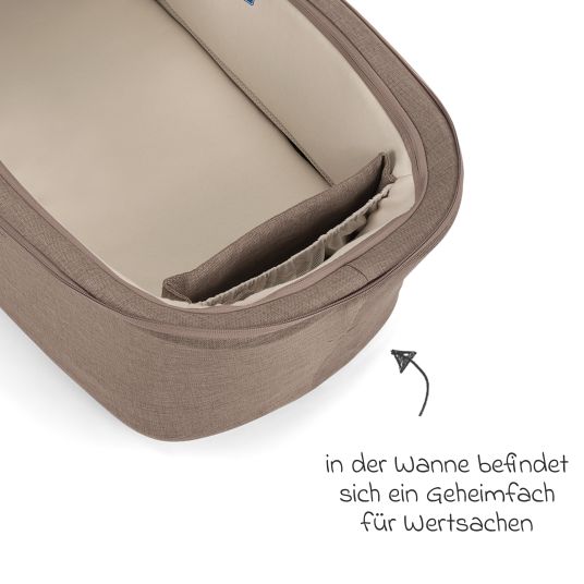 Nuna Babywanne DEMI next faltbar ab Geburt bis 9 Monate mit Sichtschutz, Belüftungsfenster inkl. Matratze & Regenschutz - Cedar