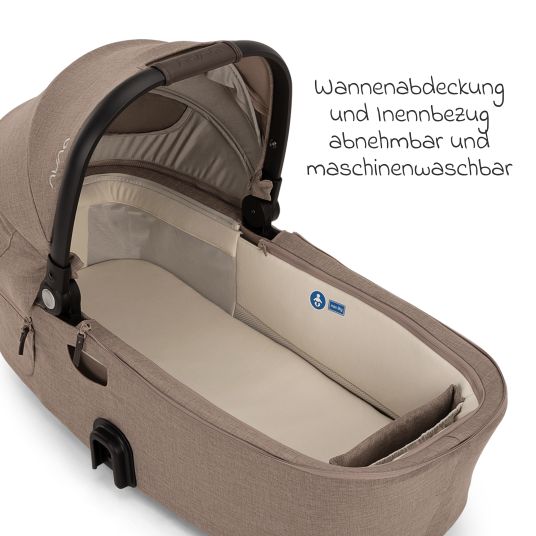 Nuna Babywanne DEMI next faltbar ab Geburt bis 9 Monate mit Sichtschutz, Belüftungsfenster inkl. Matratze & Regenschutz - Cedar