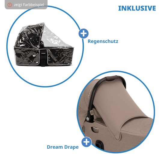 Nuna DEMI next navicella pieghevole dalla nascita a 9 mesi con zanzariera, finestra di ventilazione e materassino incluso - Cedro