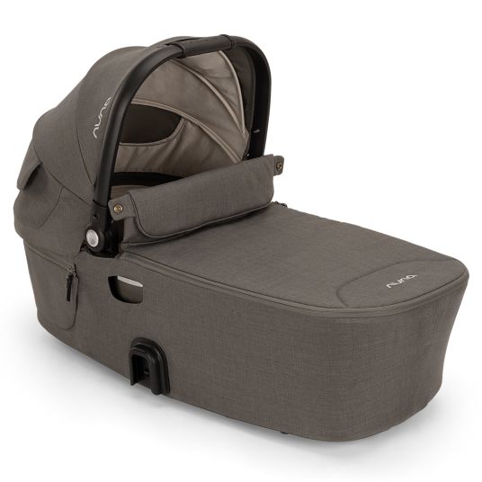 Nuna DEMI next carrycot foldable from birth to 9 months with privacy screen, ventilation window incl. mattress & raincover - Granite