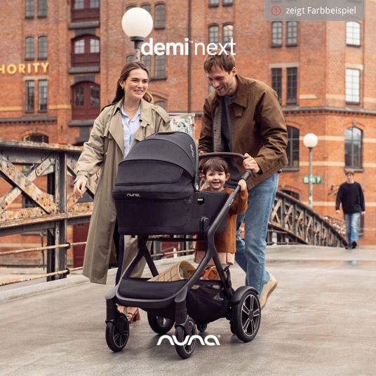 Nuna DEMI next carrycot foldable from birth to 9 months with privacy screen, ventilation window incl. mattress & raincover - Granite