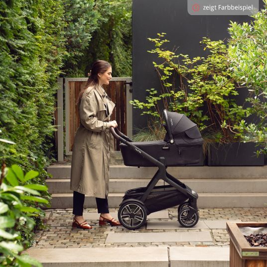 Nuna DEMI next carrycot foldable from birth to 9 months with privacy screen, ventilation window incl. mattress & raincover - Granite