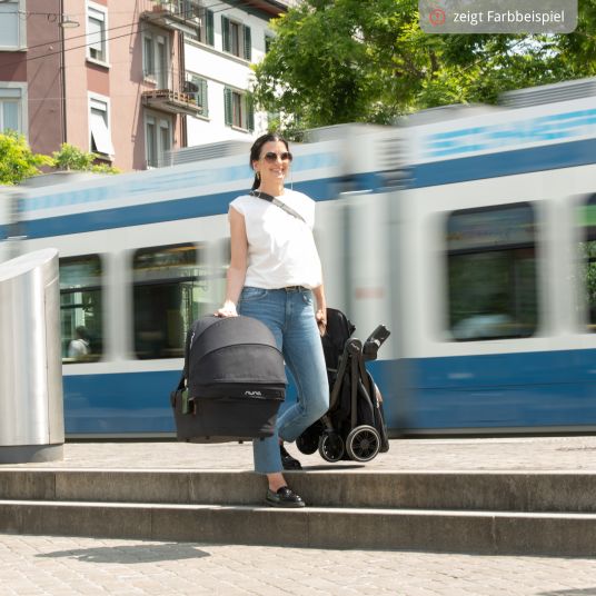 Nuna Babywanne LYTL faltbar für TRIV next, SWIV, TRVL ab Geburt bis 9 Monate mit Sichtschutz, Belüftungsfenster inkl. Matratze & Regenschutz - Biscotti