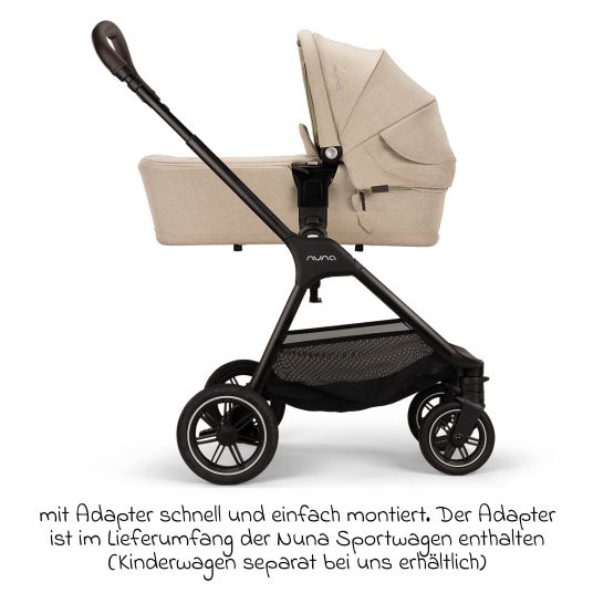 Nuna Babywanne LYTL faltbar für TRIV next, SWIV, TRVL ab Geburt bis 9 Monate mit Sichtschutz, Belüftungsfenster inkl. Matratze & Regenschutz - Biscotti