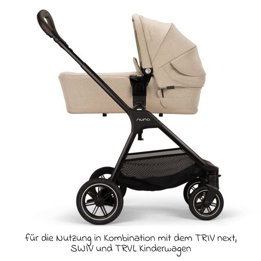 Nuna Babywanne LYTL faltbar für TRIV next, SWIV, TRVL ab Geburt bis 9 Monate mit Sichtschutz, Belüftungsfenster inkl. Matratze & Regenschutz - Biscotti