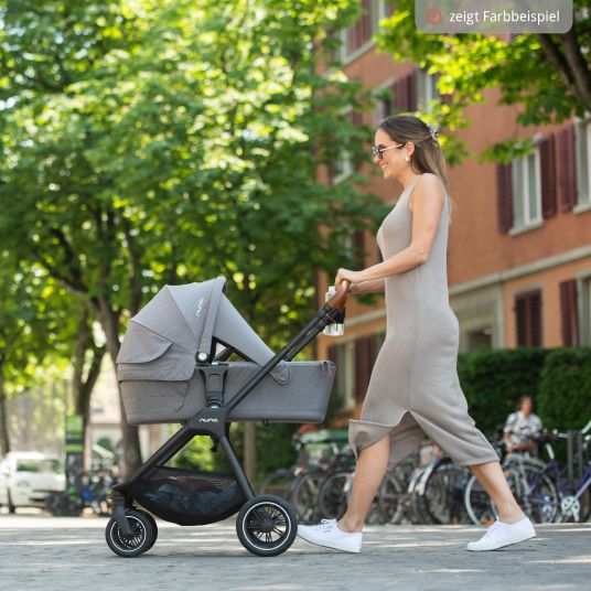 Nuna Babywanne LYTL faltbar für TRIV next, SWIV, TRVL ab Geburt bis 9 Monate mit Sichtschutz, Belüftungsfenster inkl. Matratze & Regenschutz - Caviar