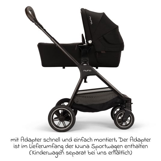 Nuna Babywanne LYTL faltbar für TRIV next, SWIV, TRVL ab Geburt bis 9 Monate mit Sichtschutz, Belüftungsfenster inkl. Matratze & Regenschutz - Caviar