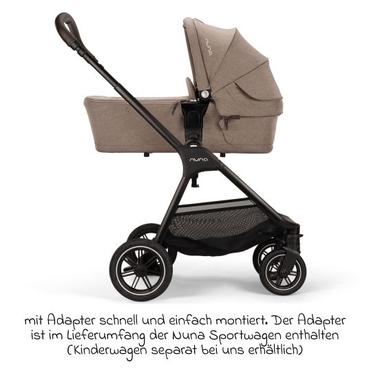 Nuna Babywanne LYTL faltbar für TRIV next, SWIV, TRVL ab Geburt bis 9 Monate mit Sichtschutz, Belüftungsfenster inkl. Matratze & Regenschutz - Cedar