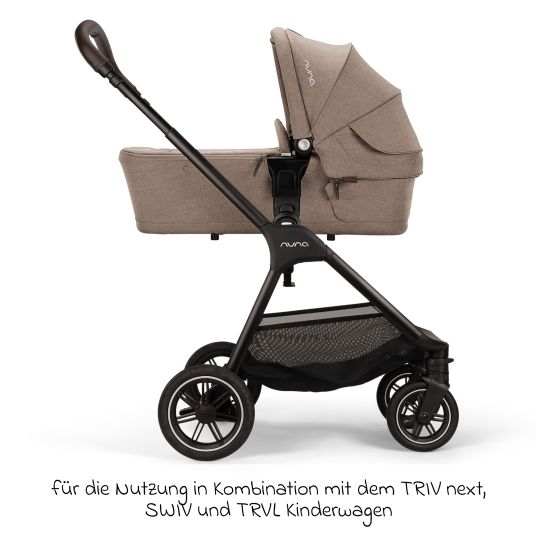 Nuna Babywanne LYTL faltbar für TRIV next, SWIV, TRVL ab Geburt bis 9 Monate mit Sichtschutz, Belüftungsfenster inkl. Matratze & Regenschutz - Cedar