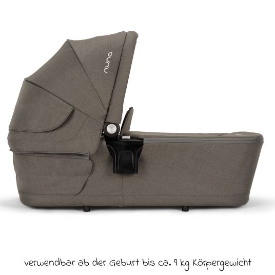 Nuna LYTL foldable carrycot for TRIV next, SWIV, TRVL from birth to 9 months with privacy screen, ventilation window incl. mattress & raincover - Granite