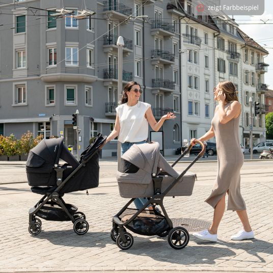 Nuna LYTL foldable carrycot for TRIV next, SWIV, TRVL from birth to 9 months with privacy screen, ventilation window incl. mattress & raincover - Granite