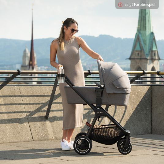 Nuna Babywanne LYTL faltbar für TRIV next, SWIV, TRVL ab Geburt bis 9 Monate mit Sichtschutz, Belüftungsfenster inkl. Matratze & Regenschutz - Granite