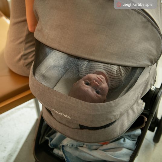 Nuna Babywanne LYTL faltbar für TRIV next, SWIV, TRVL ab Geburt bis 9 Monate mit Sichtschutz, Belüftungsfenster inkl. Matratze & Regenschutz - Granite