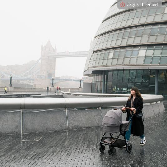 Nuna Babywanne LYTL faltbar für TRIV next, SWIV, TRVL ab Geburt bis 9 Monate mit Sichtschutz, Belüftungsfenster inkl. Matratze & Regenschutz - Granite