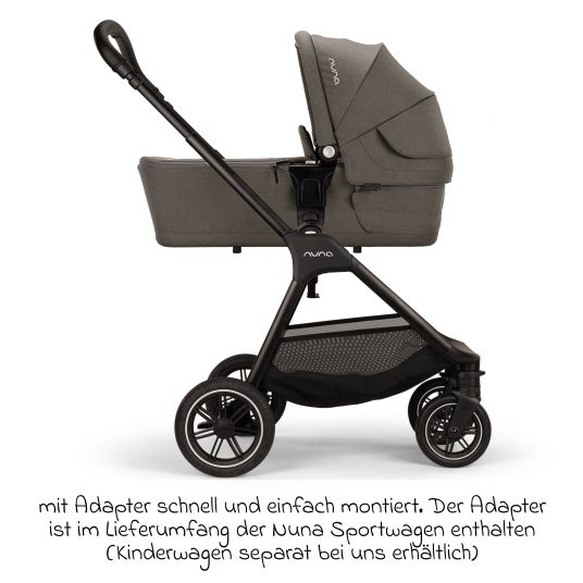 Nuna Babywanne LYTL faltbar für TRIV next, SWIV, TRVL ab Geburt bis 9 Monate mit Sichtschutz, Belüftungsfenster inkl. Matratze & Regenschutz - Granite