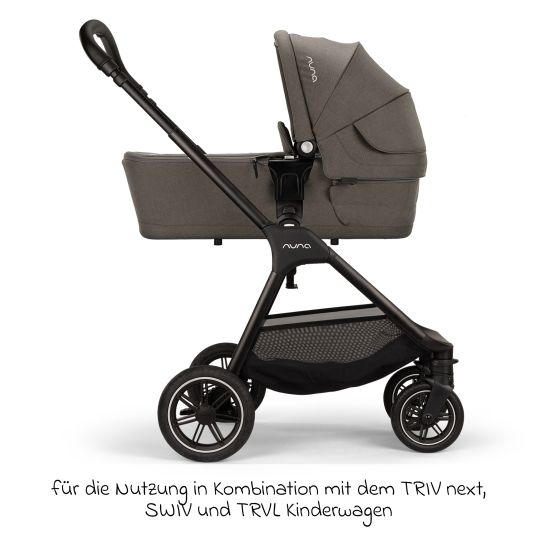 Nuna Babywanne LYTL faltbar für TRIV next, SWIV, TRVL ab Geburt bis 9 Monate mit Sichtschutz, Belüftungsfenster inkl. Matratze & Regenschutz - Granite