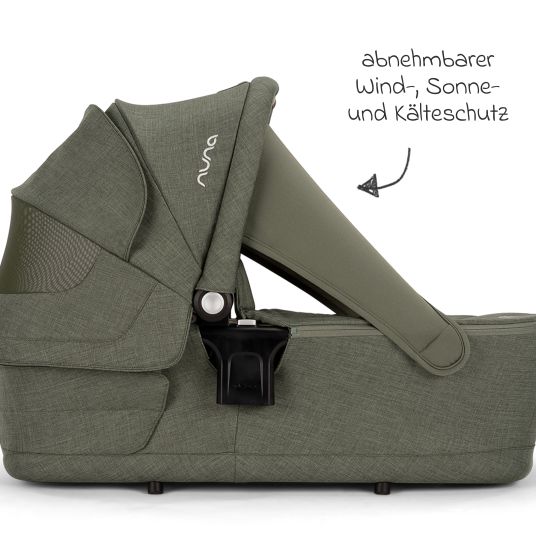 Nuna LYTL foldable carrycot for TRIV next, SWIV, TRVL from birth to 9 months with privacy screen, ventilation window incl. mattress & raincover - Pine