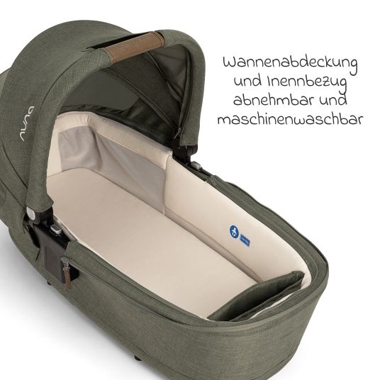 Nuna LYTL foldable carrycot for TRIV next, SWIV, TRVL from birth to 9 months with privacy screen, ventilation window incl. mattress & raincover - Pine