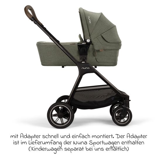 Nuna Babywanne LYTL faltbar für TRIV next, SWIV, TRVL ab Geburt bis 9 Monate mit Sichtschutz, Belüftungsfenster inkl. Matratze & Regenschutz - Pine