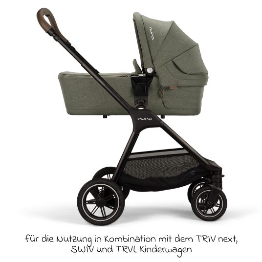 Nuna Babywanne LYTL faltbar für TRIV next, SWIV, TRVL ab Geburt bis 9 Monate mit Sichtschutz, Belüftungsfenster inkl. Matratze & Regenschutz - Pine