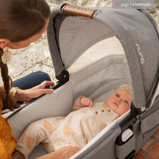 Nuna Babywanne MIXX next ab Geburt bis 9 Monate mit Sichtschutz, Belüftungsfenster inkl. Matratze & Regenschutz - Granite