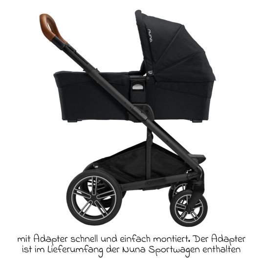 Nuna Babywanne MIXX next mit Mesh-Fenster für Kinderwagen Mixx next inkl. Matratze & Regenschutz - Caviar