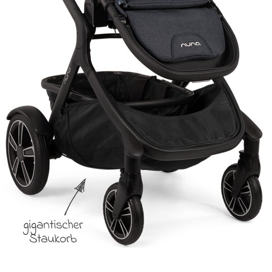 Nuna DEMI Grow buggy & pushchair with reclining function, convertible all-weather seat, telescopic pushchair incl. footmuff, adapter, rain cover & summer canopy - Ocean