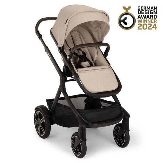 Nuna Buggy & Sportwagen DEMI next bis 22 kg mit magnetischem Gurtverschluss, umsetzbarem Allwettersitz, höhenverstellbarem Schieber, integrierter Sichtschutz inkl. Adapter & Regenschutz - Biscotti