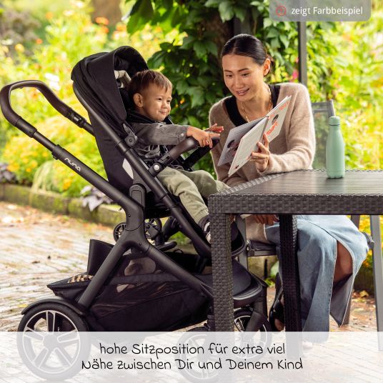 Nuna Buggy & pushchair DEMI next up to 22 kg with magnetic harness fastener, convertible all-weather seat, height-adjustable push bar, integrated privacy screen incl. adapter & rain cover - Biscotti