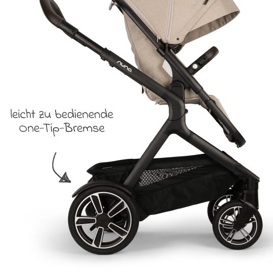 Nuna Buggy & Sportwagen DEMI next bis 22 kg mit magnetischem Gurtverschluss, umsetzbarem Allwettersitz, höhenverstellbarem Schieber, integrierter Sichtschutz inkl. Adapter & Regenschutz - Biscotti